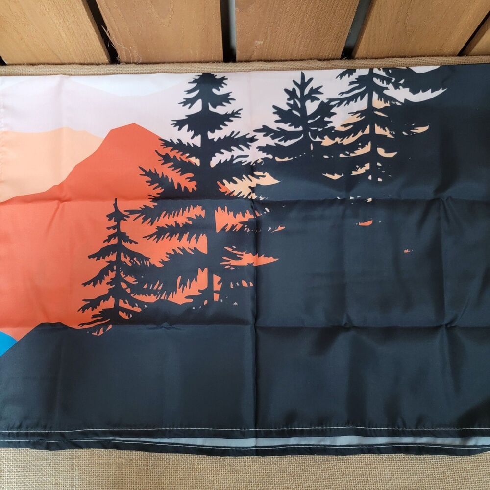 Set of 2 Curtain Panels Drapes Mountain Sunset 26" x 36" Bedroom Living Room New